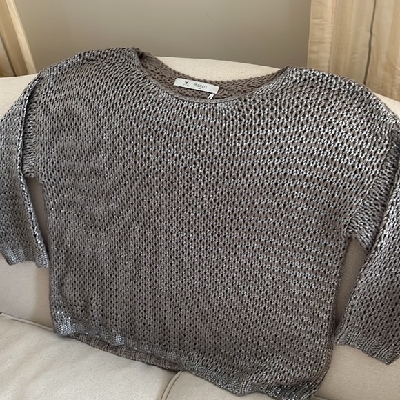 Designer taupe with silver sweater. - Picture 2 of 2